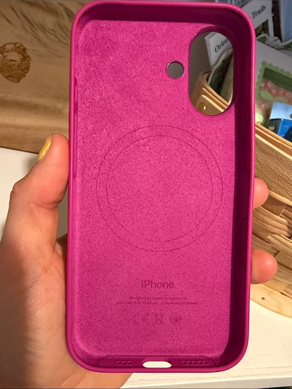 Apple Silicone iPhone 16 Case in Bright Magenta Like New